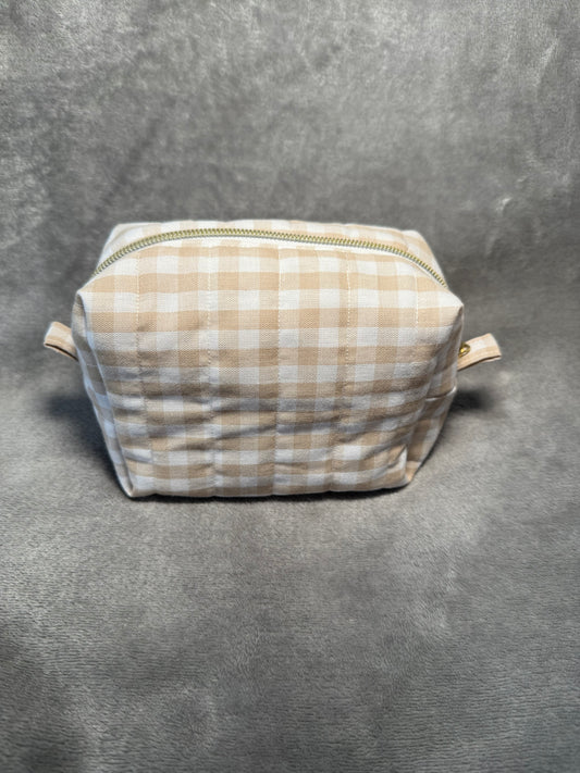 Vanilla Check | Water resistant cosmetic pouch | Bikini Bag
