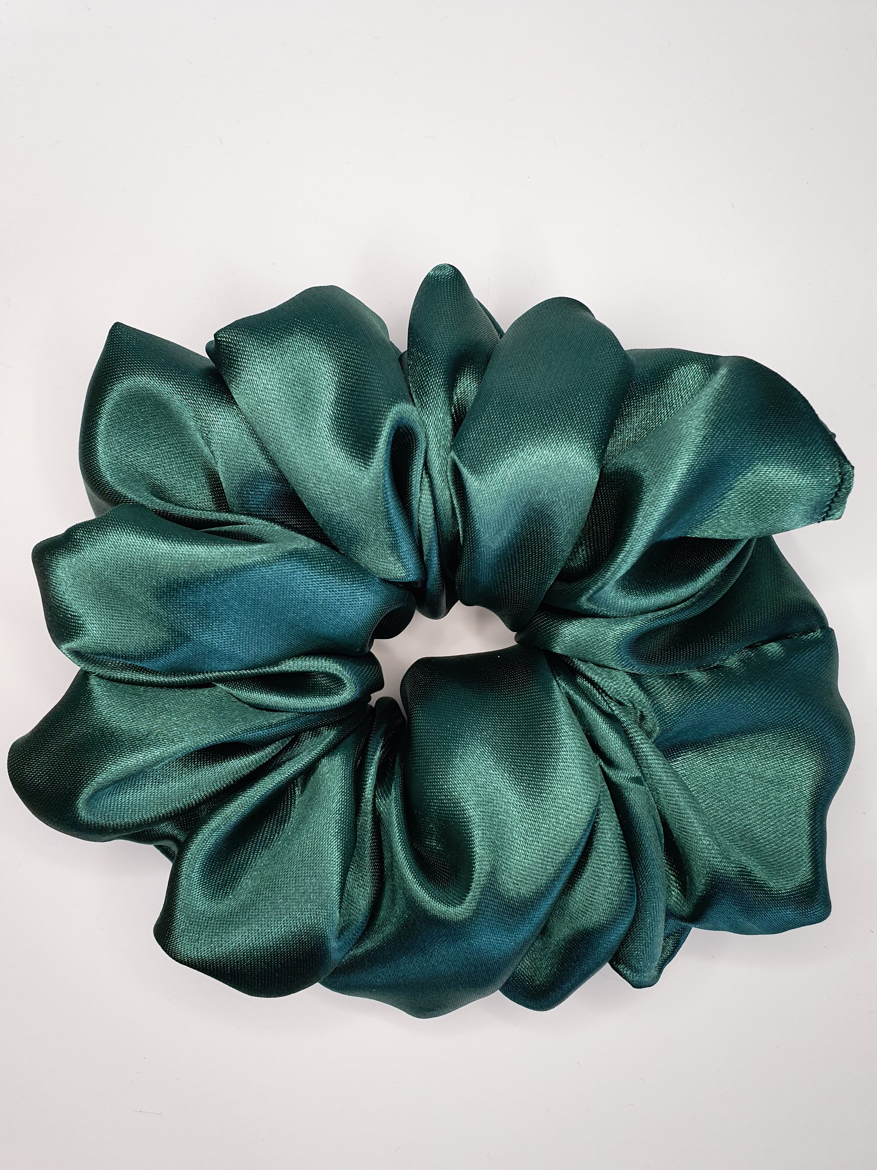 Rose| Satin Scrunchie Dark Green