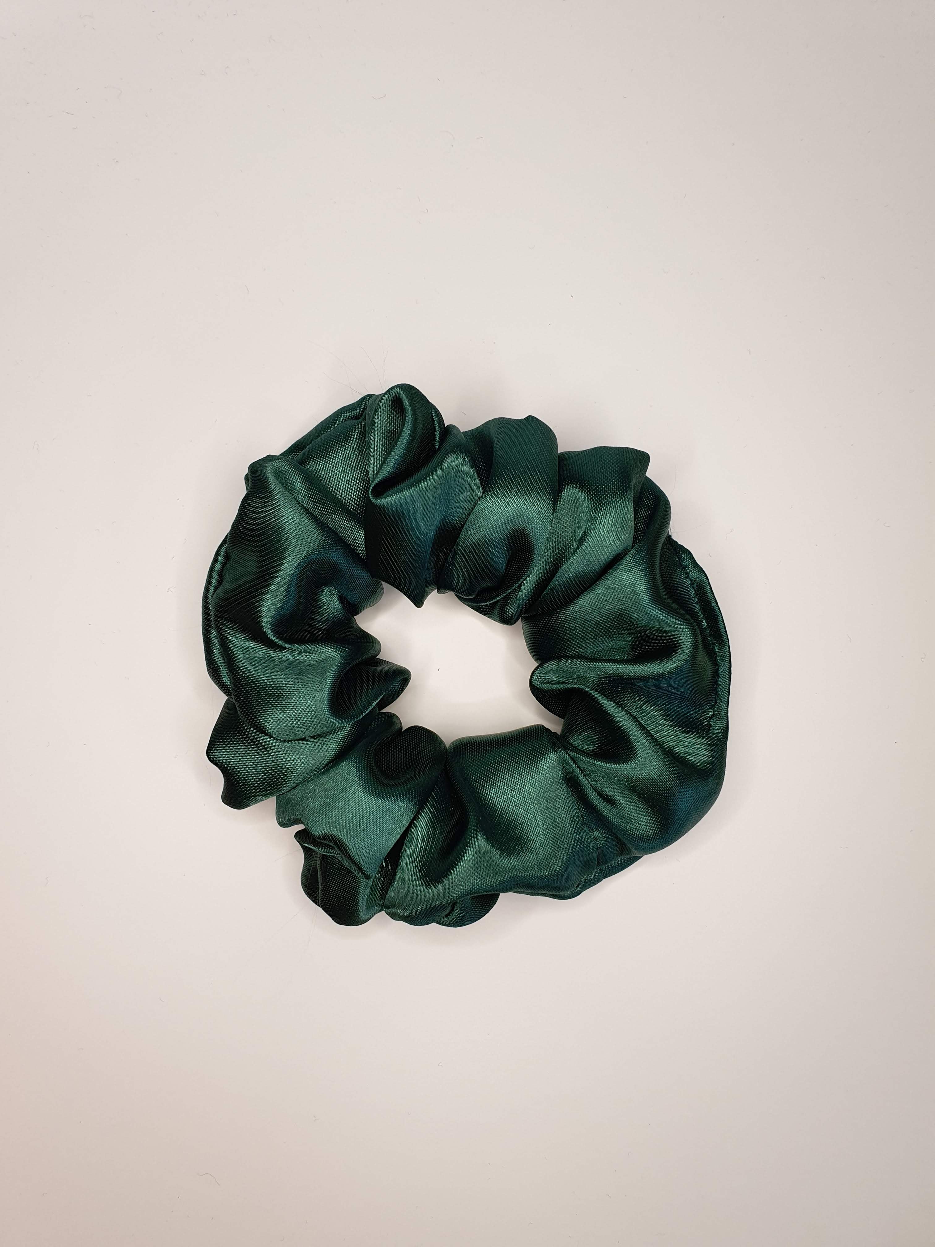 Rose| Satin Scrunchie Dark Green