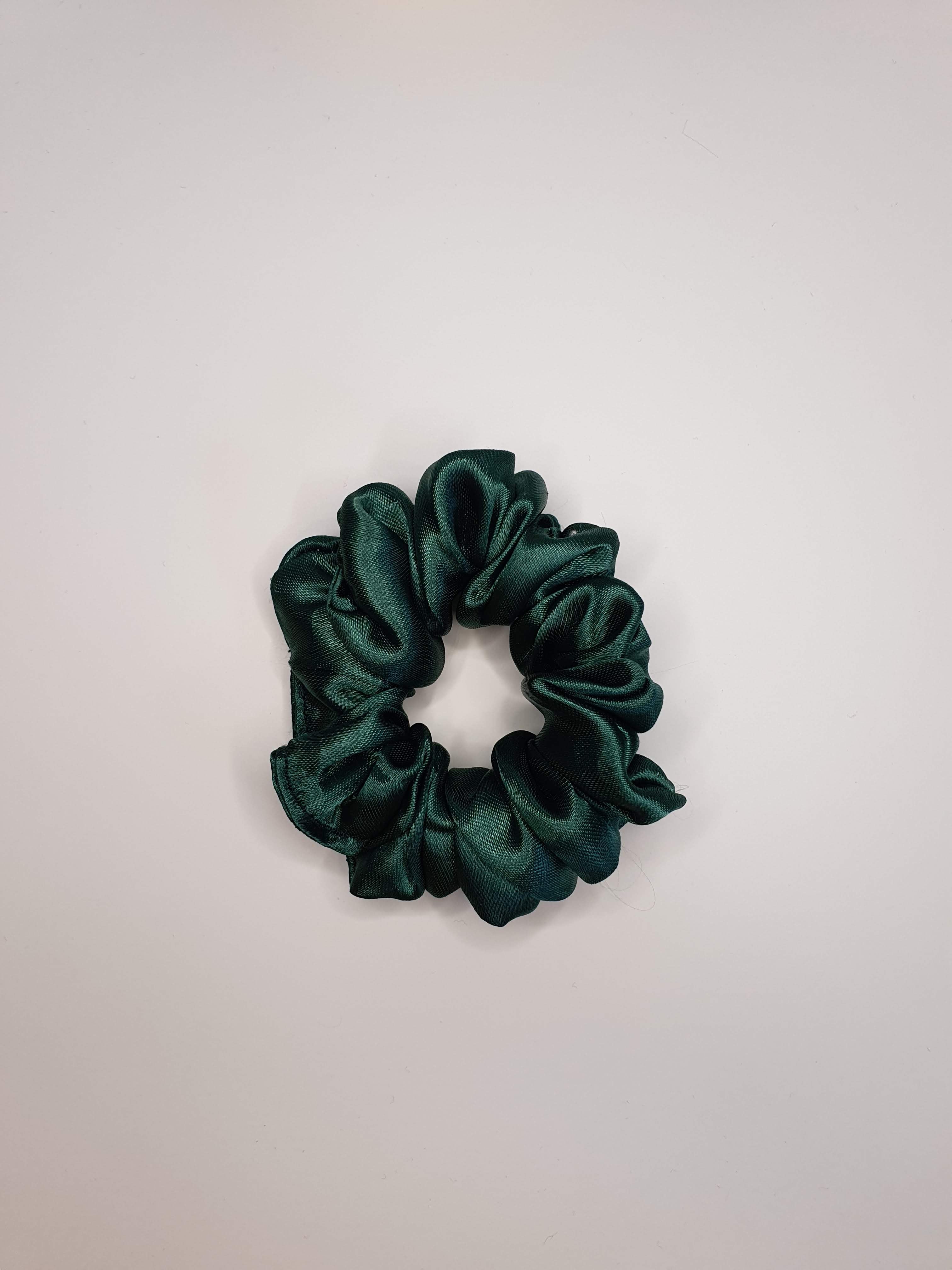 Rose| Satin Scrunchie Dark Green