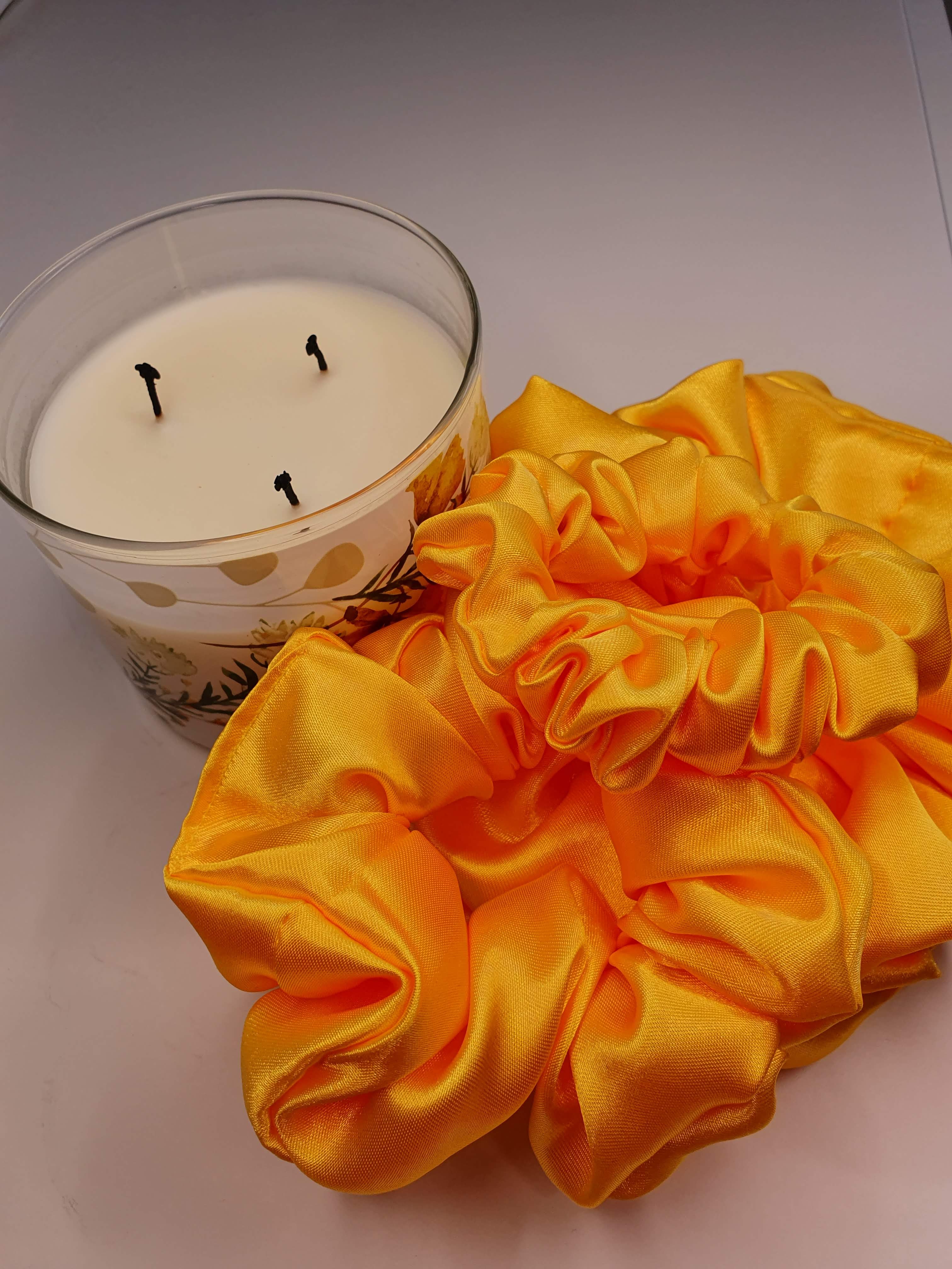 Goldie| Satin Scrunchie Yellow