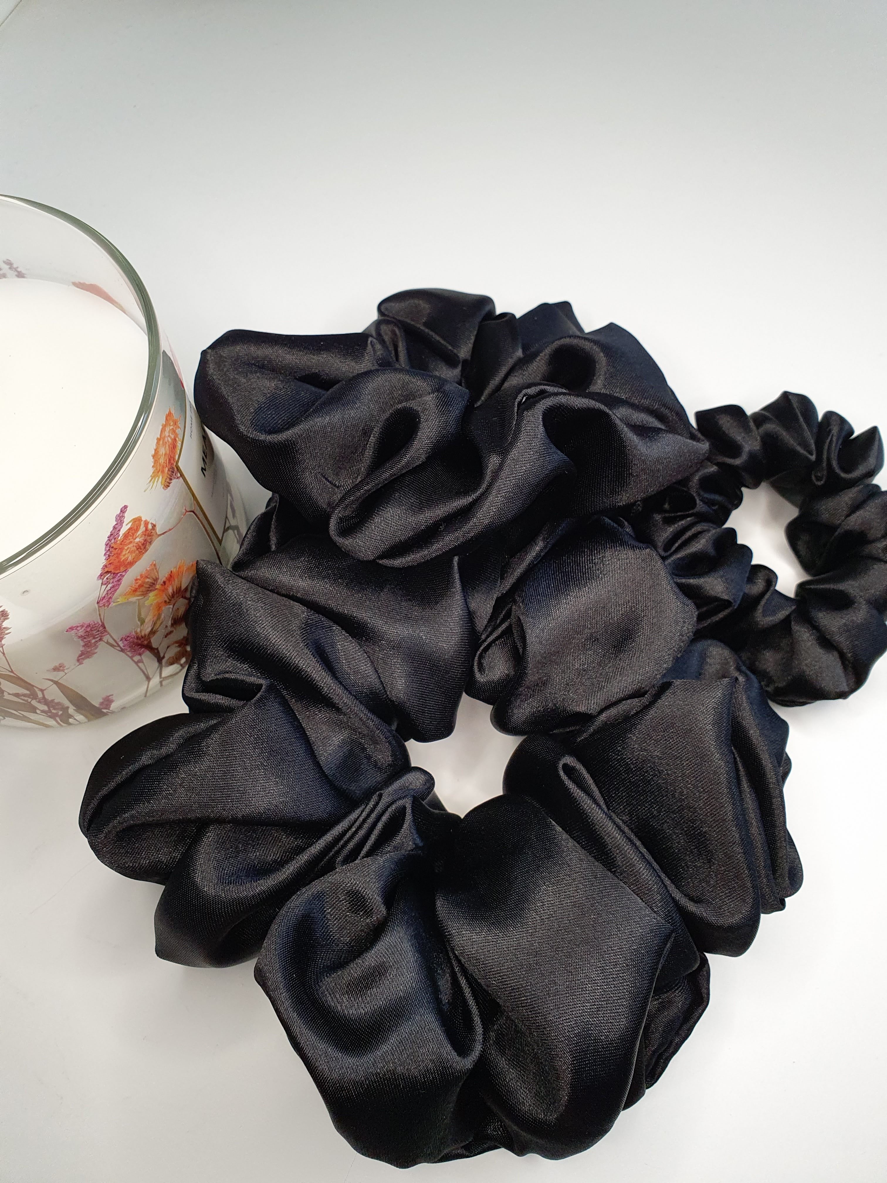 Luna| Satin Scrunchie Black