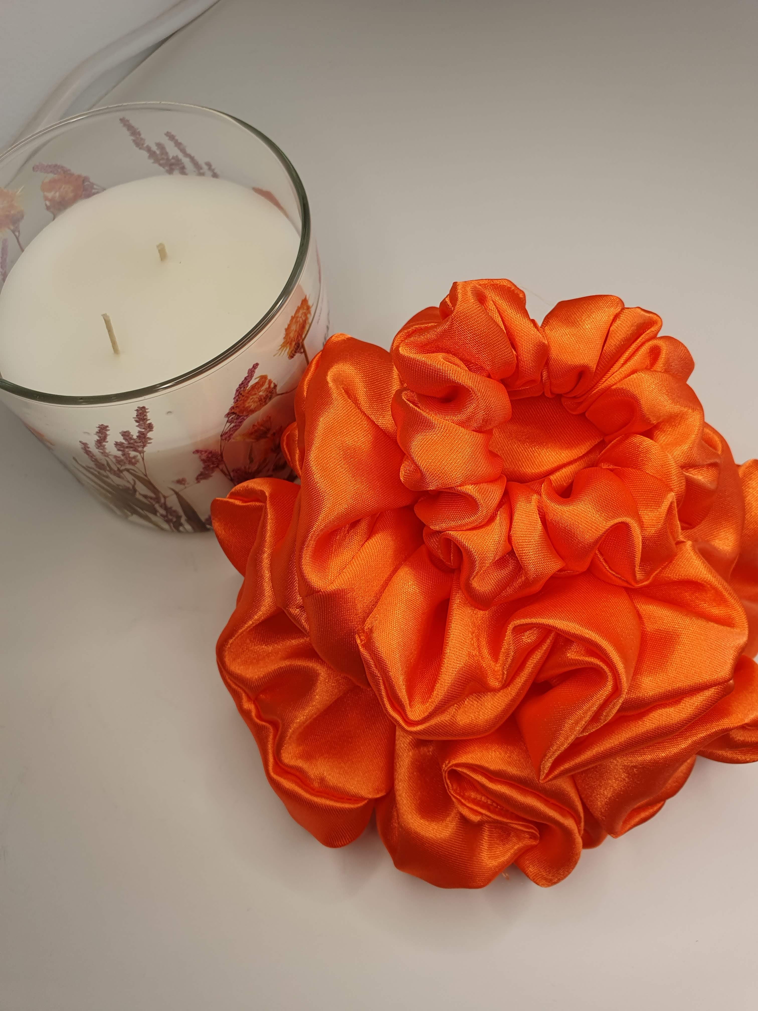 Daisy| Satin Scrunchie Orange