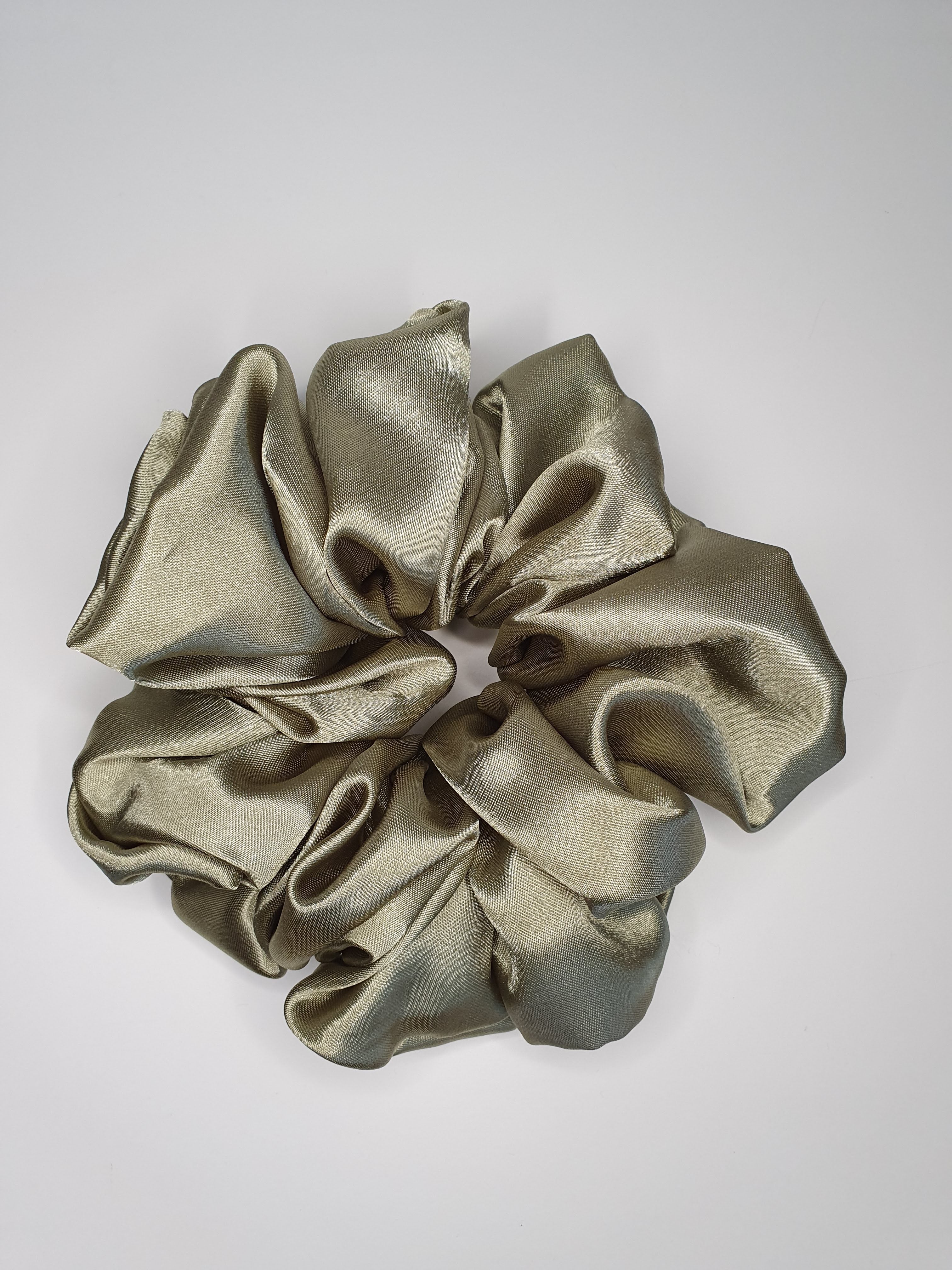 Sage | Satin Scrunchie Old Green