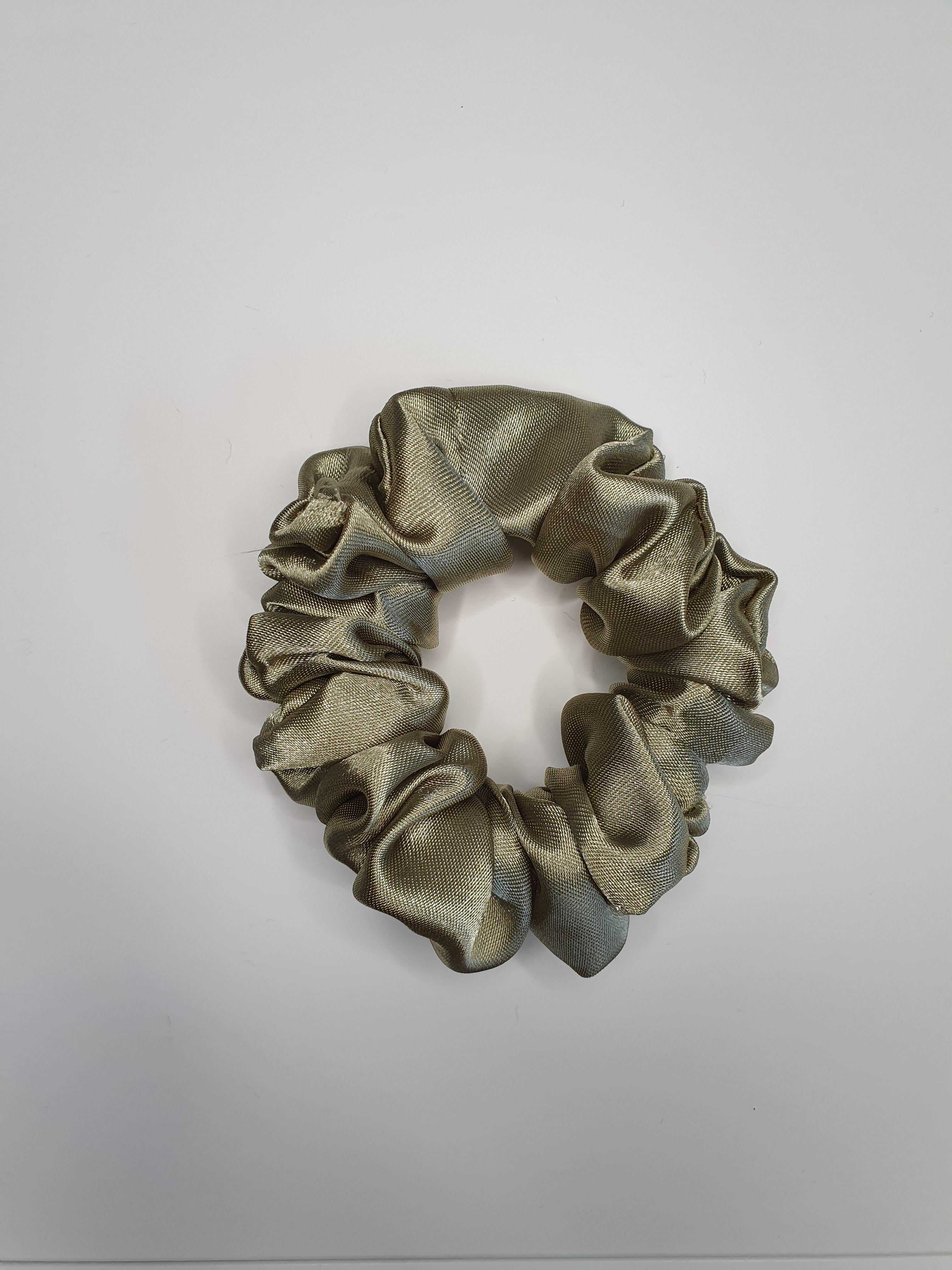 Sage | Satin Scrunchie Old Green