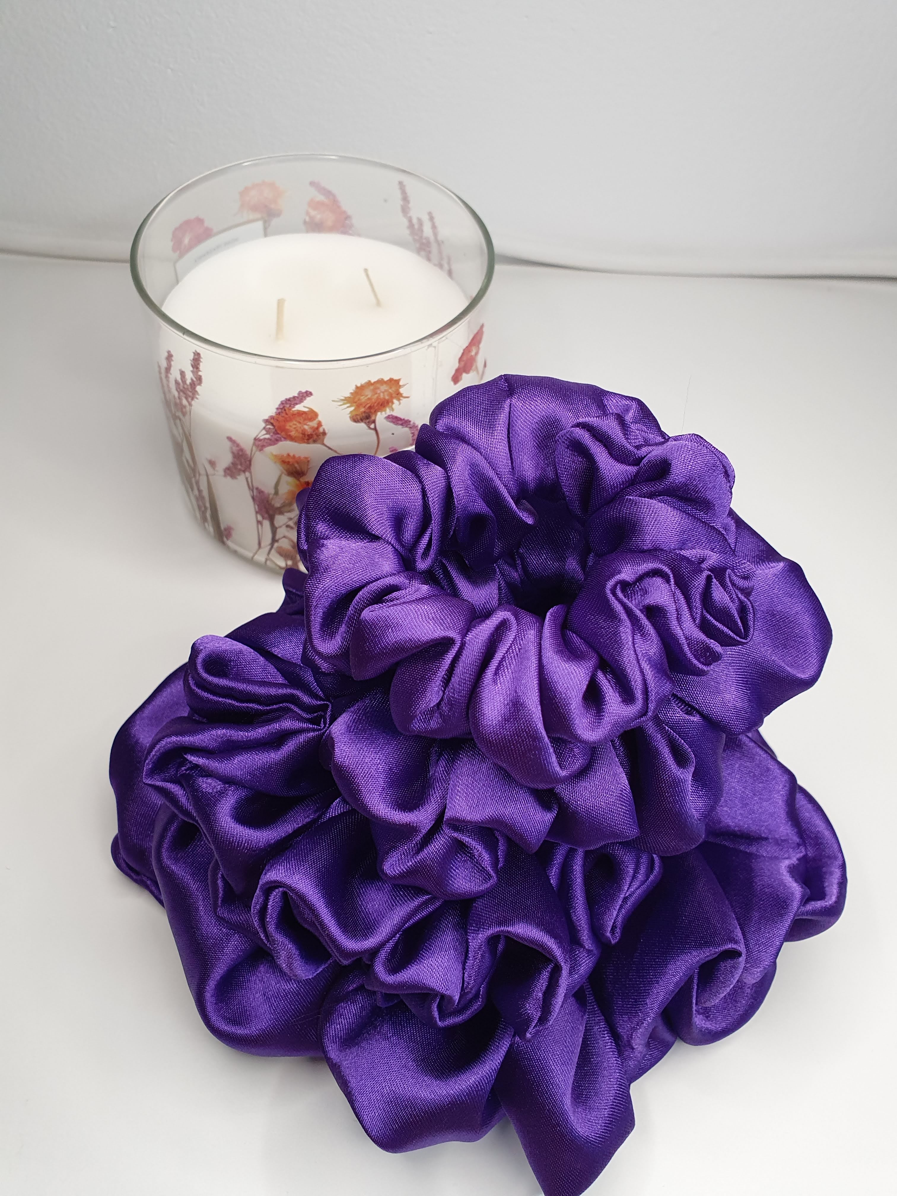 Plum | Satin Scrunchie Purple