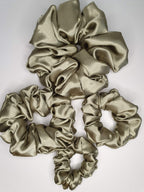 Sage | Satin Scrunchie Old Green