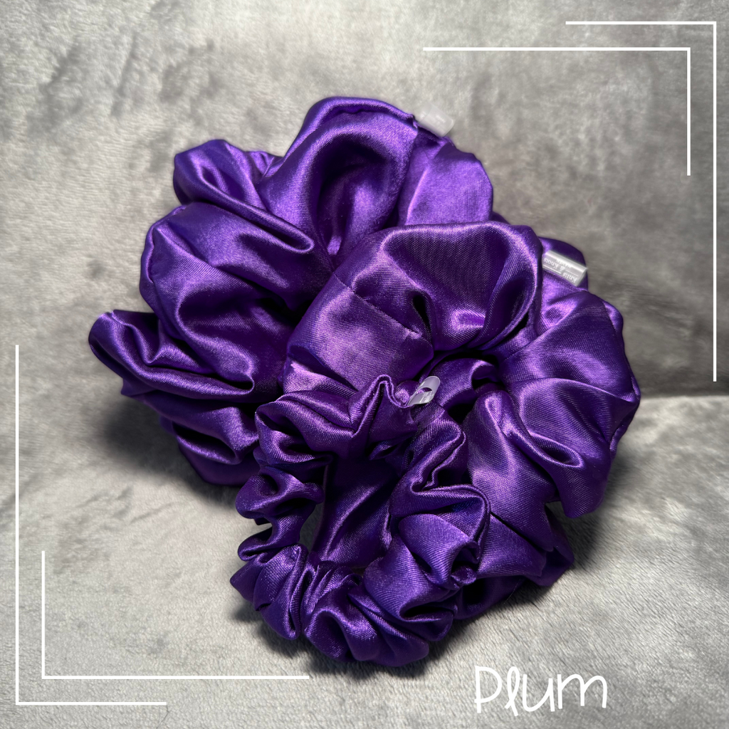 Plum | Satin Scrunchie Purple
