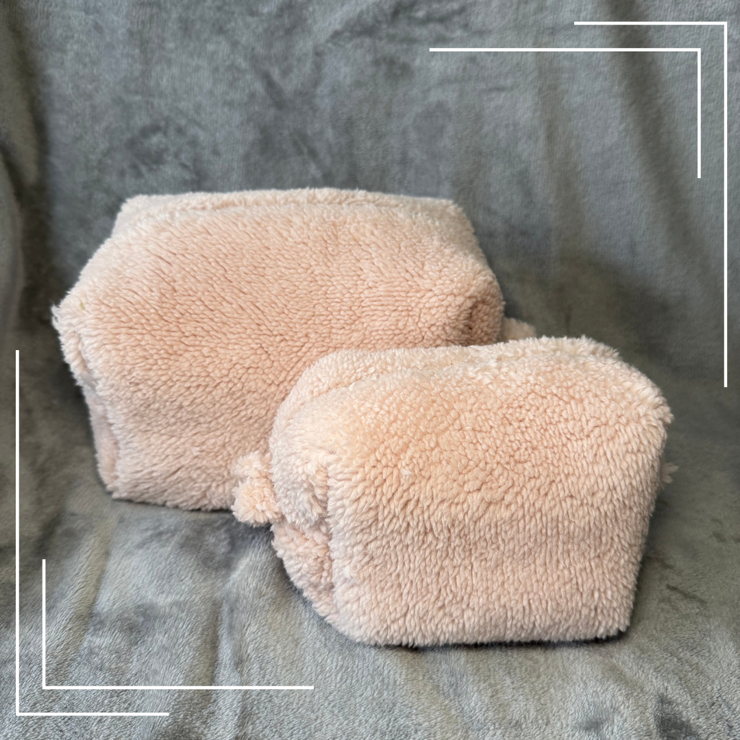 Teddy pink | Water resistant cosmetic pouch | Bikini Bag