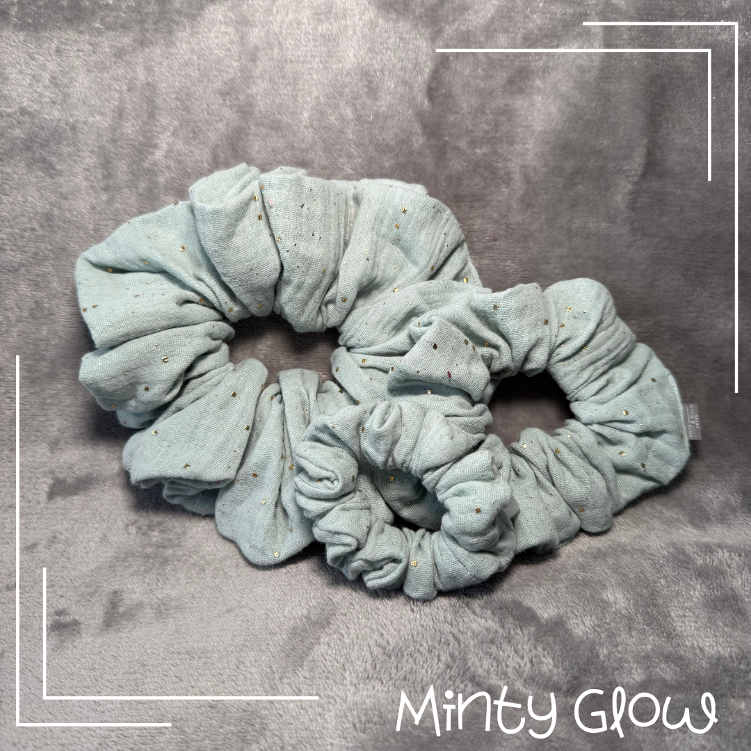 Minty Glow | Cotton Scrunchie