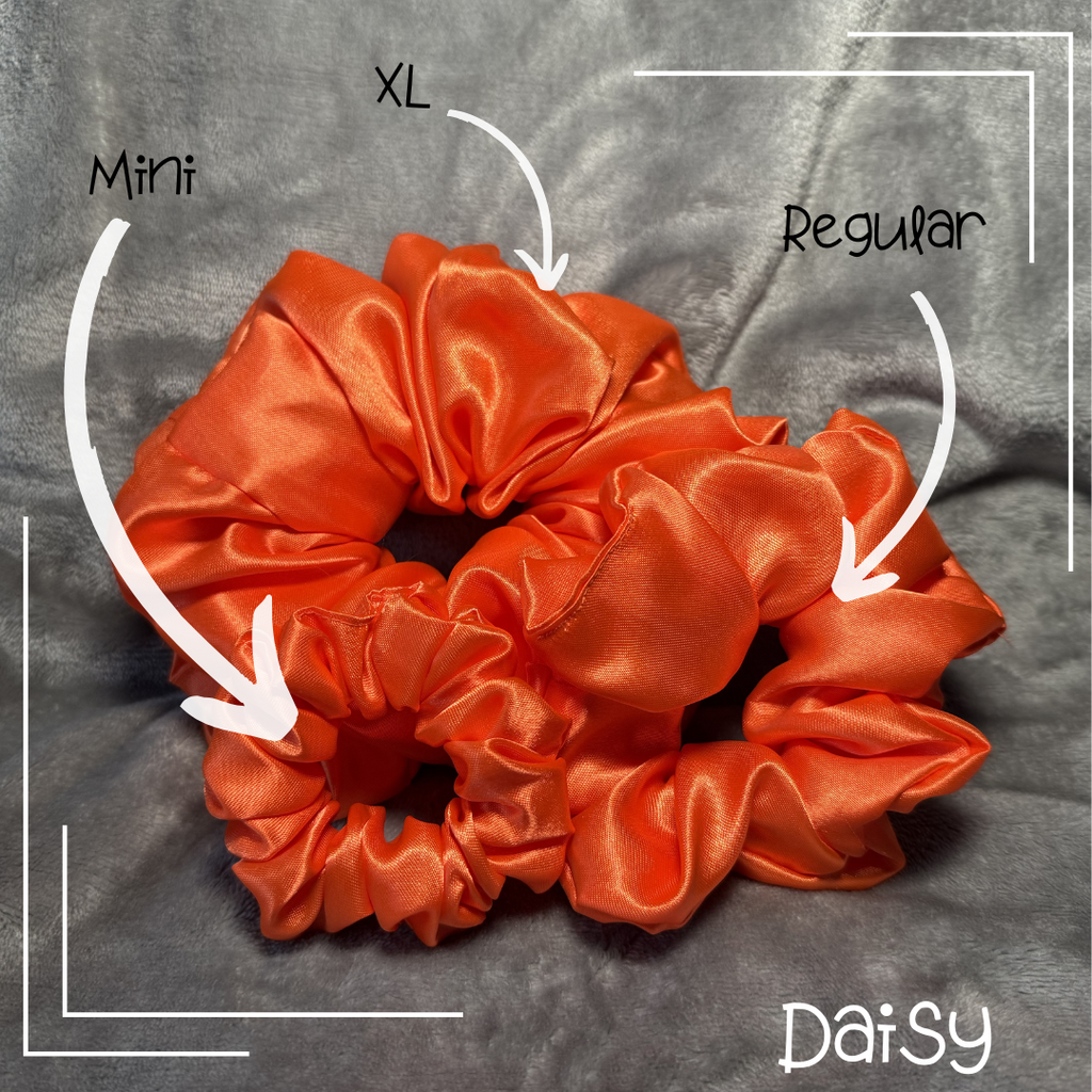 Daisy| Satin Scrunchie Orange