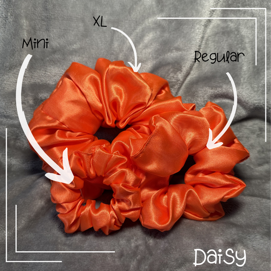 Daisy| Satin Scrunchie Orange