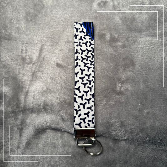 African Fabric Wristlet Keychain