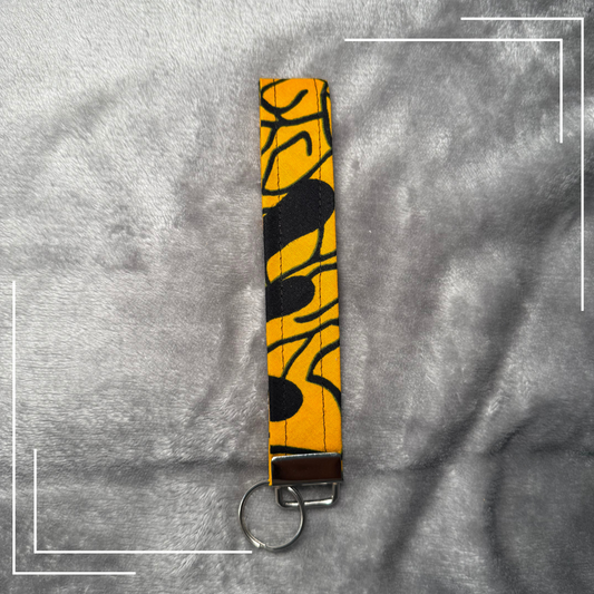 African Fabric Wristlet Keychain