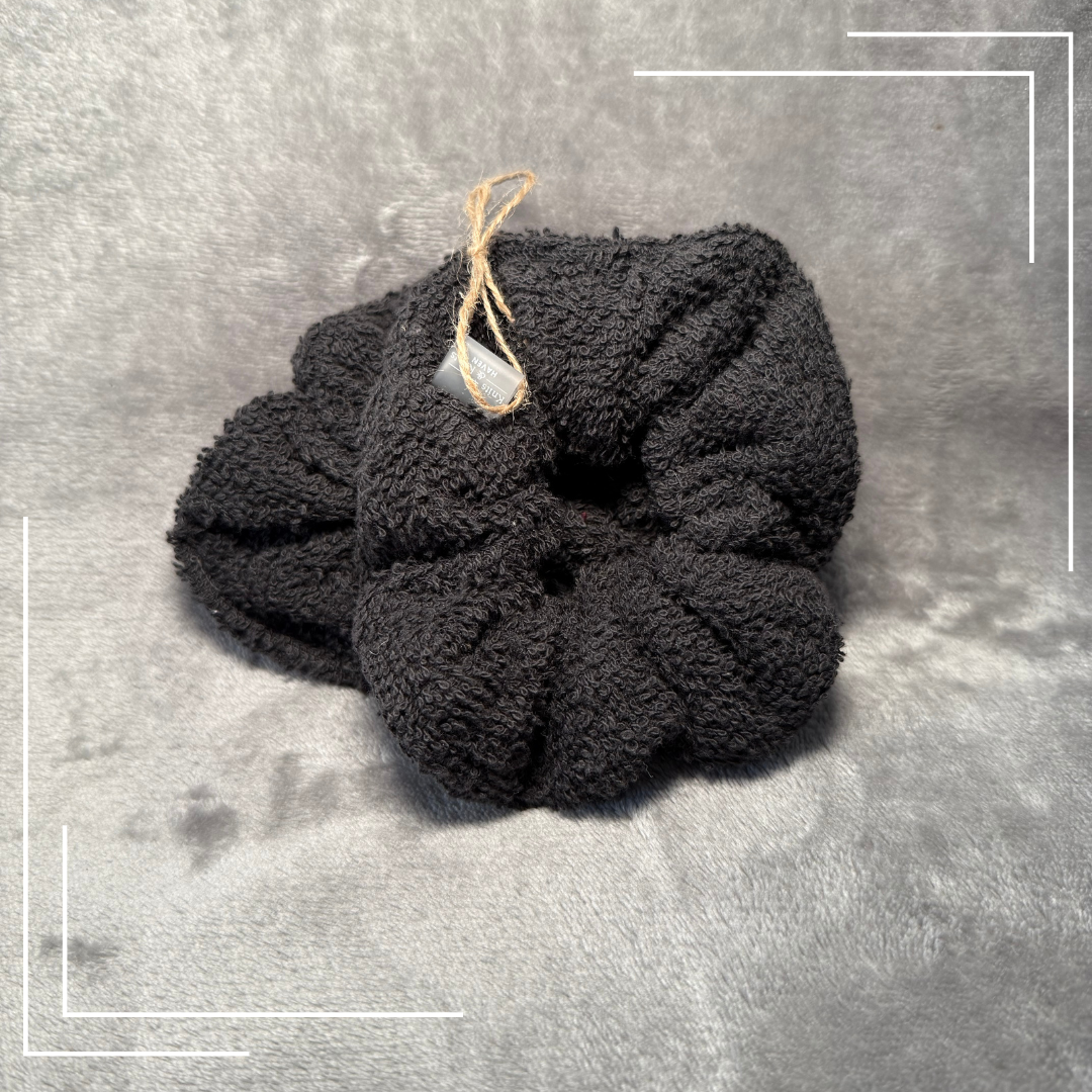 Absorbent Wrist Towels – Set of 2 Black Scrunchies