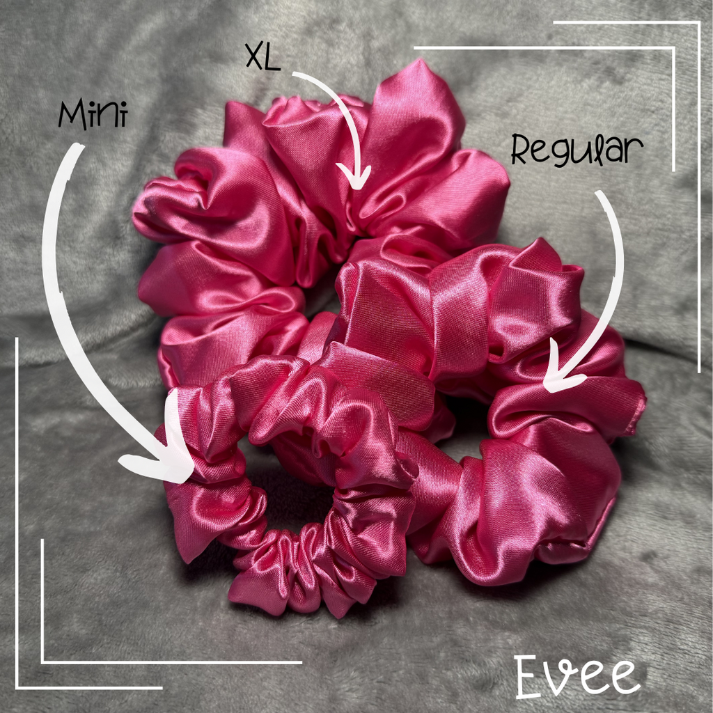 Evee| Satin Scrunchie Pink