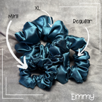 Emmy| Satin Scrunchie Petrol