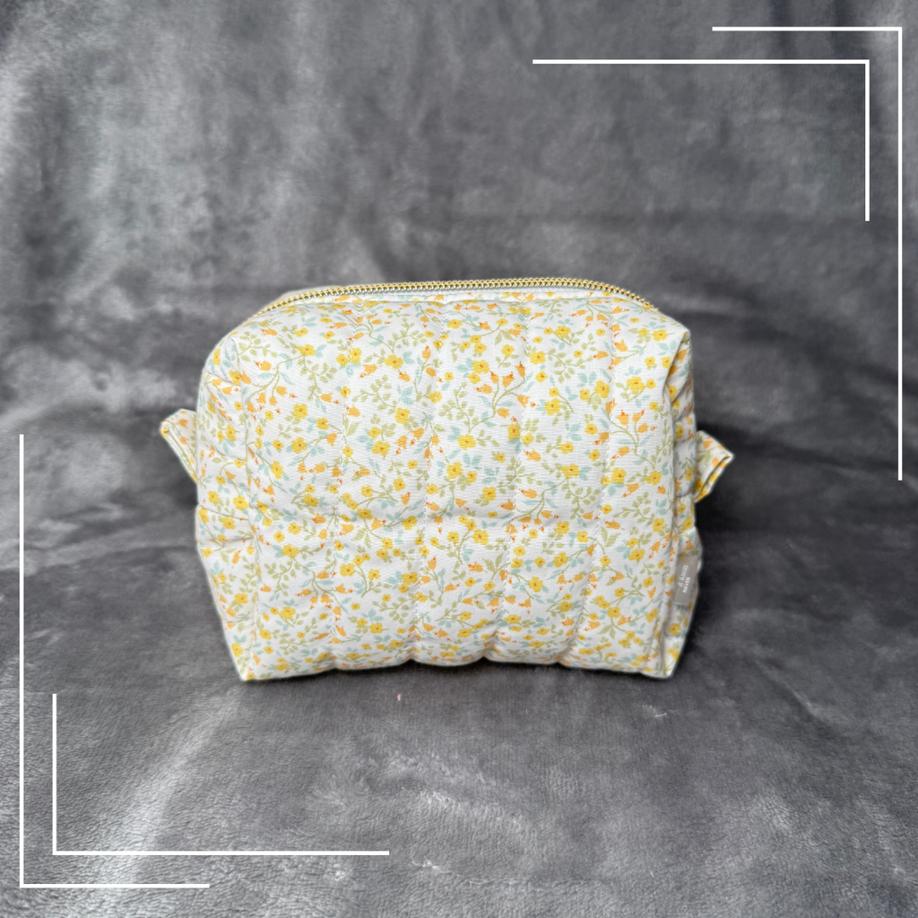 The Golden Bloom | Water resistant cosmetic pouch | Make-up Bag