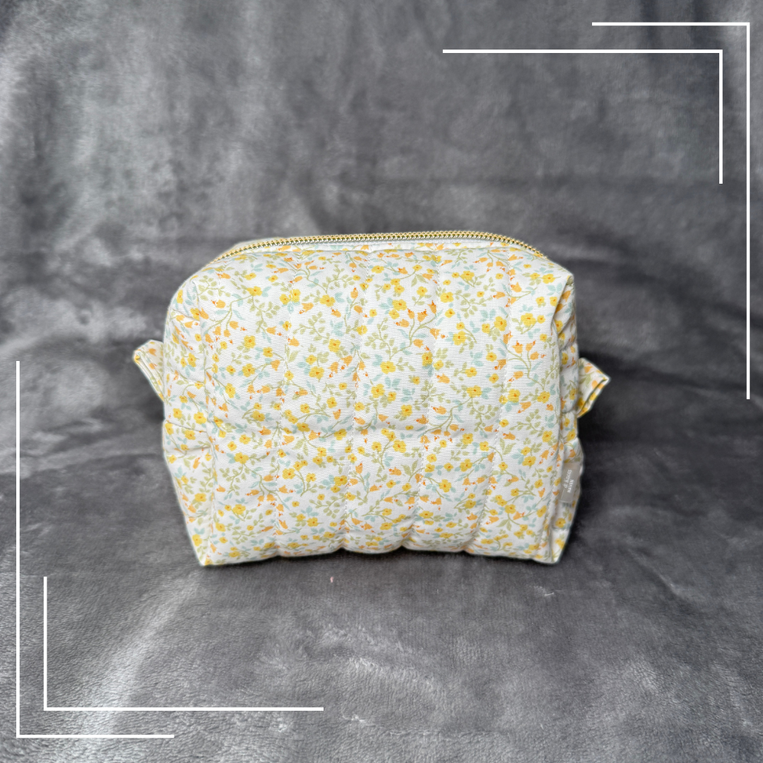 The Golden Bloom | Water resistant cosmetic pouch | Make-up Bag