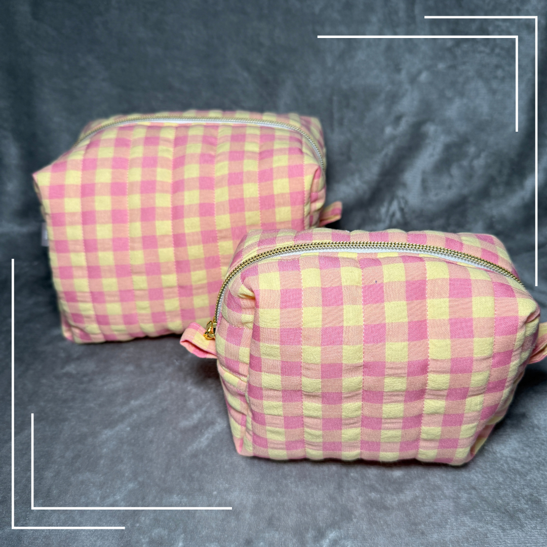 Rose Quartz & Citrine | Water resistant cosmetic pouch | Make-up Bag