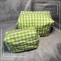 Lime Check | Water resistant cosmetic pouch | Bikini Bag
