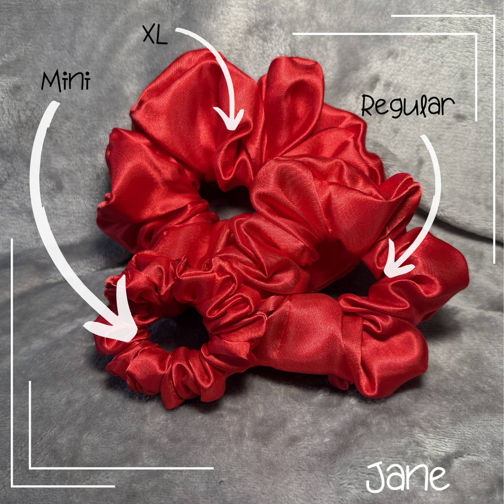 Jane| Satin Scrunchie Red