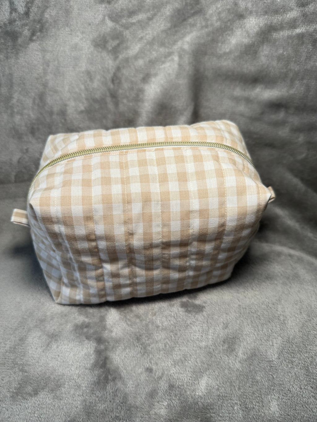 Vanilla Check | Water resistant cosmetic pouch | Bikini Bag