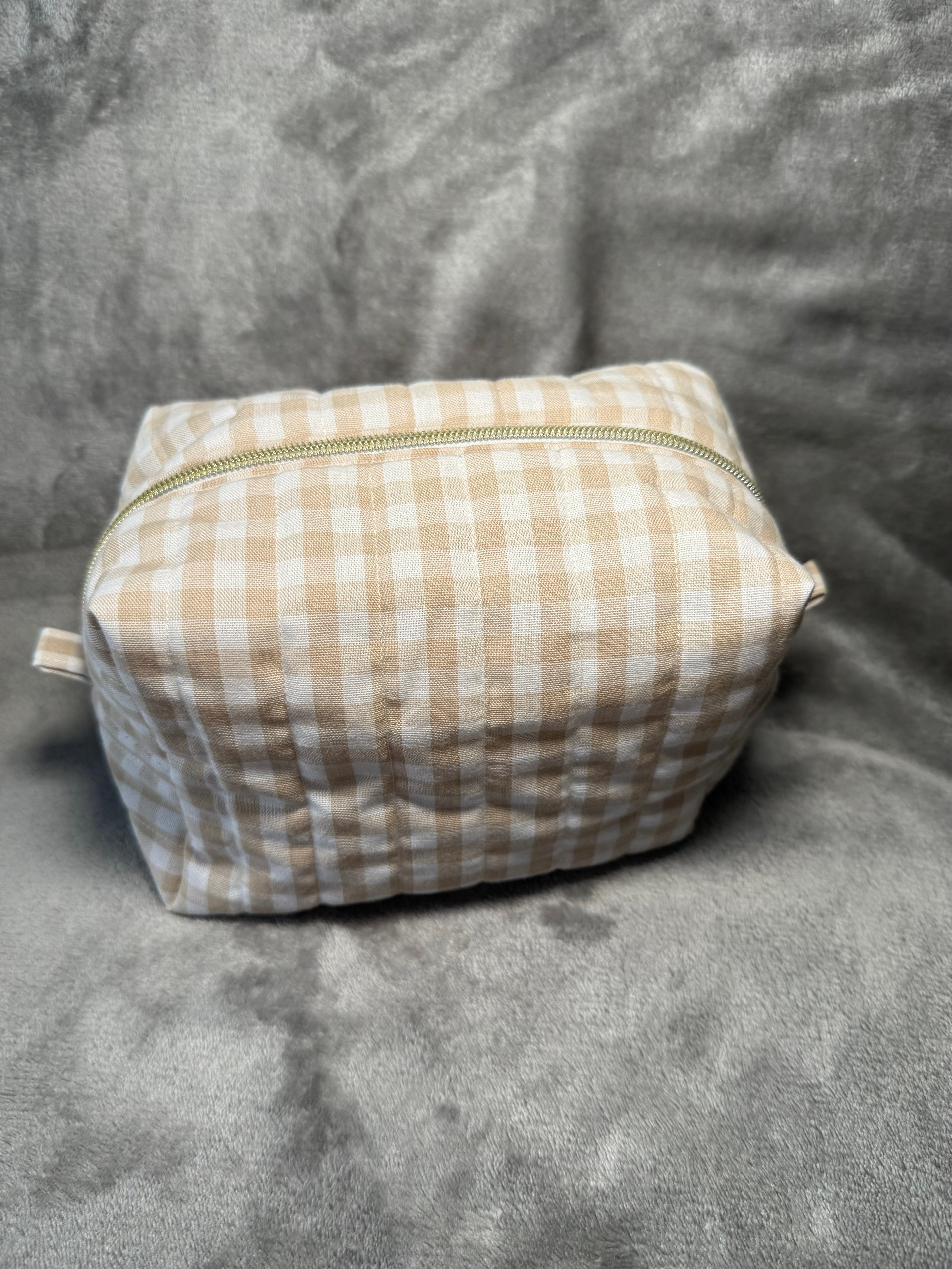 Vanilla Check | Water resistant cosmetic pouch | Bikini Bag