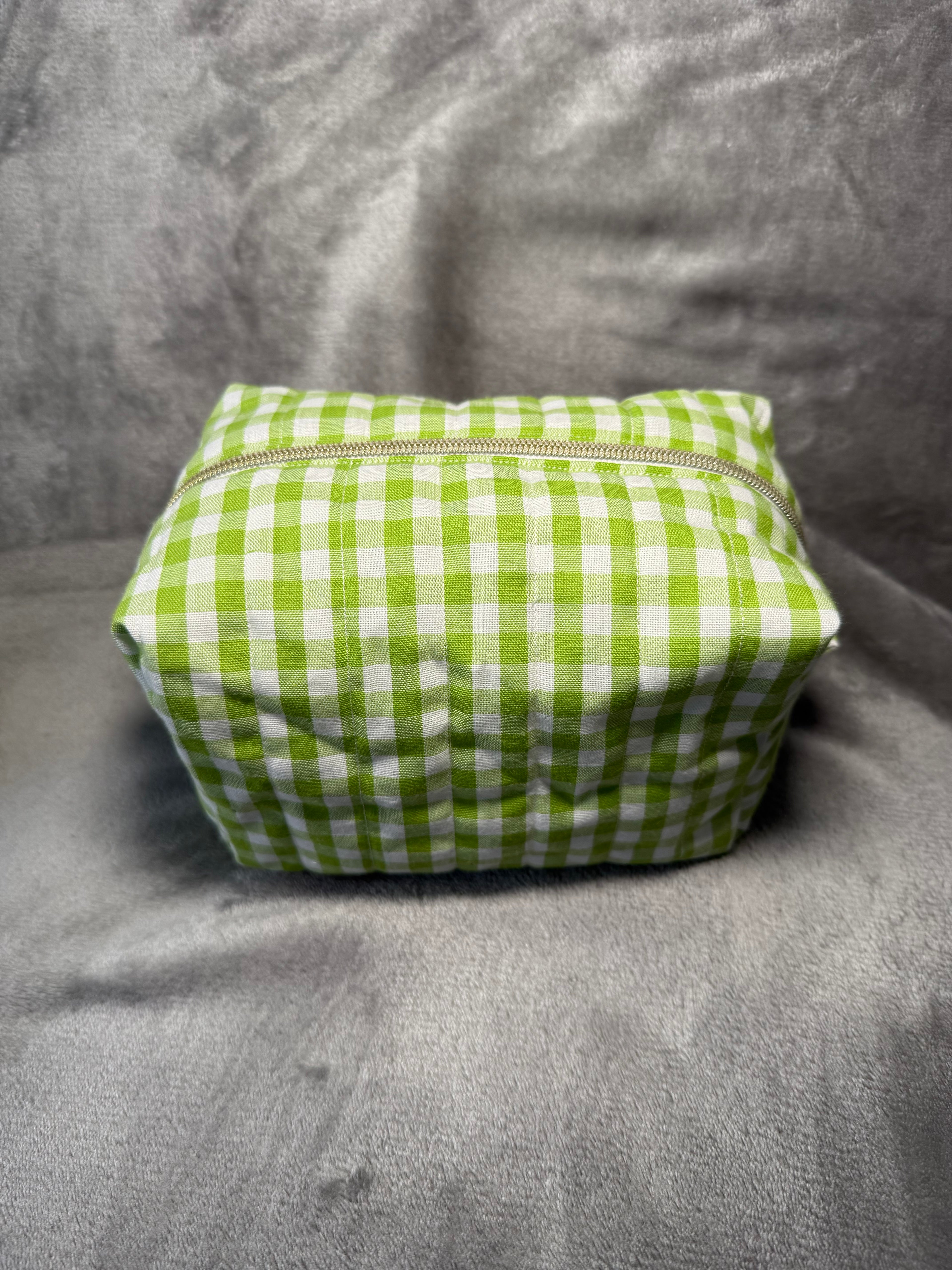 Lime Check | Water resistant cosmetic pouch | Bikini Bag