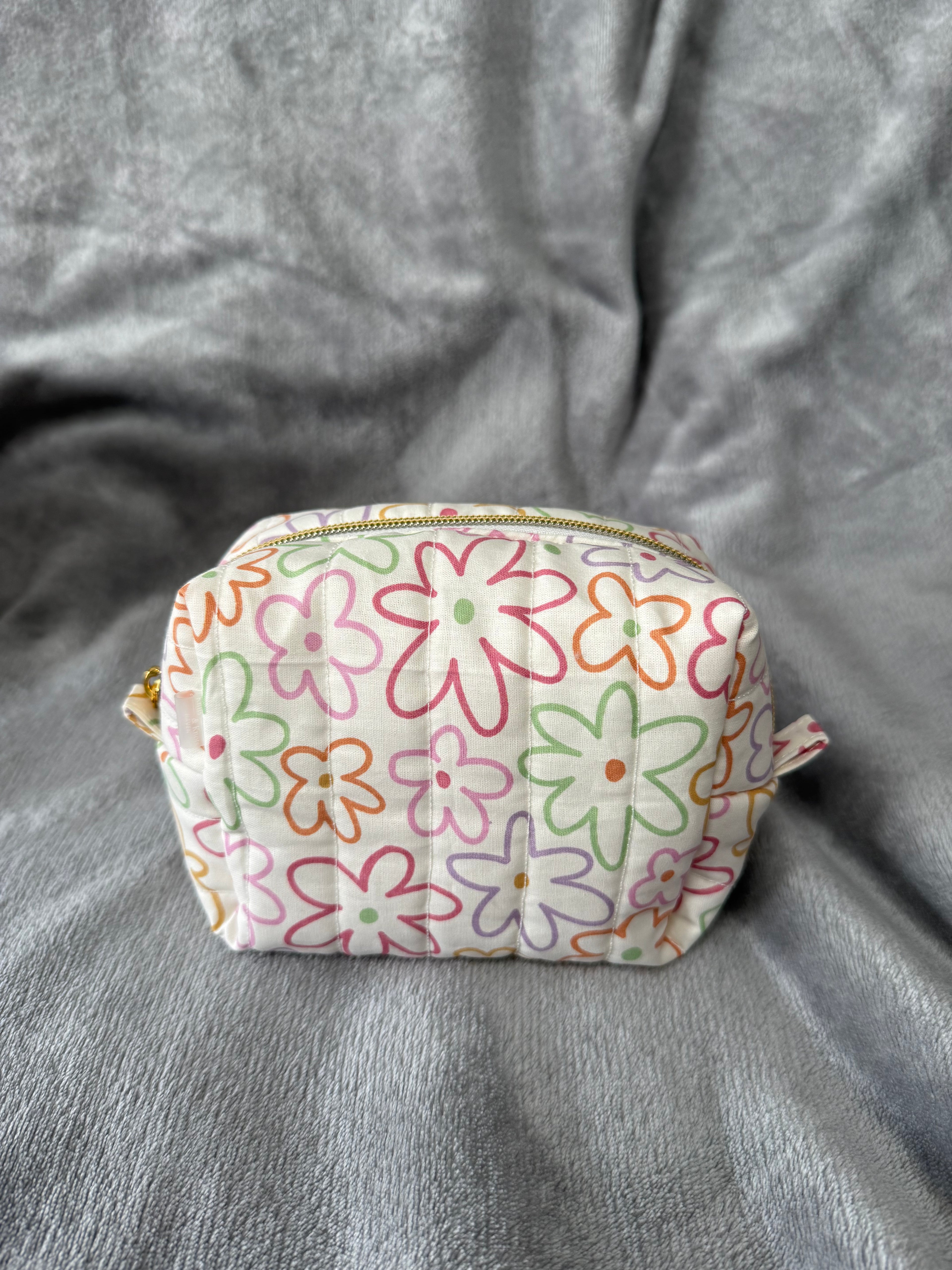 Cartoon Floral | Water resistant cosmetic pouch | Bikini Bag