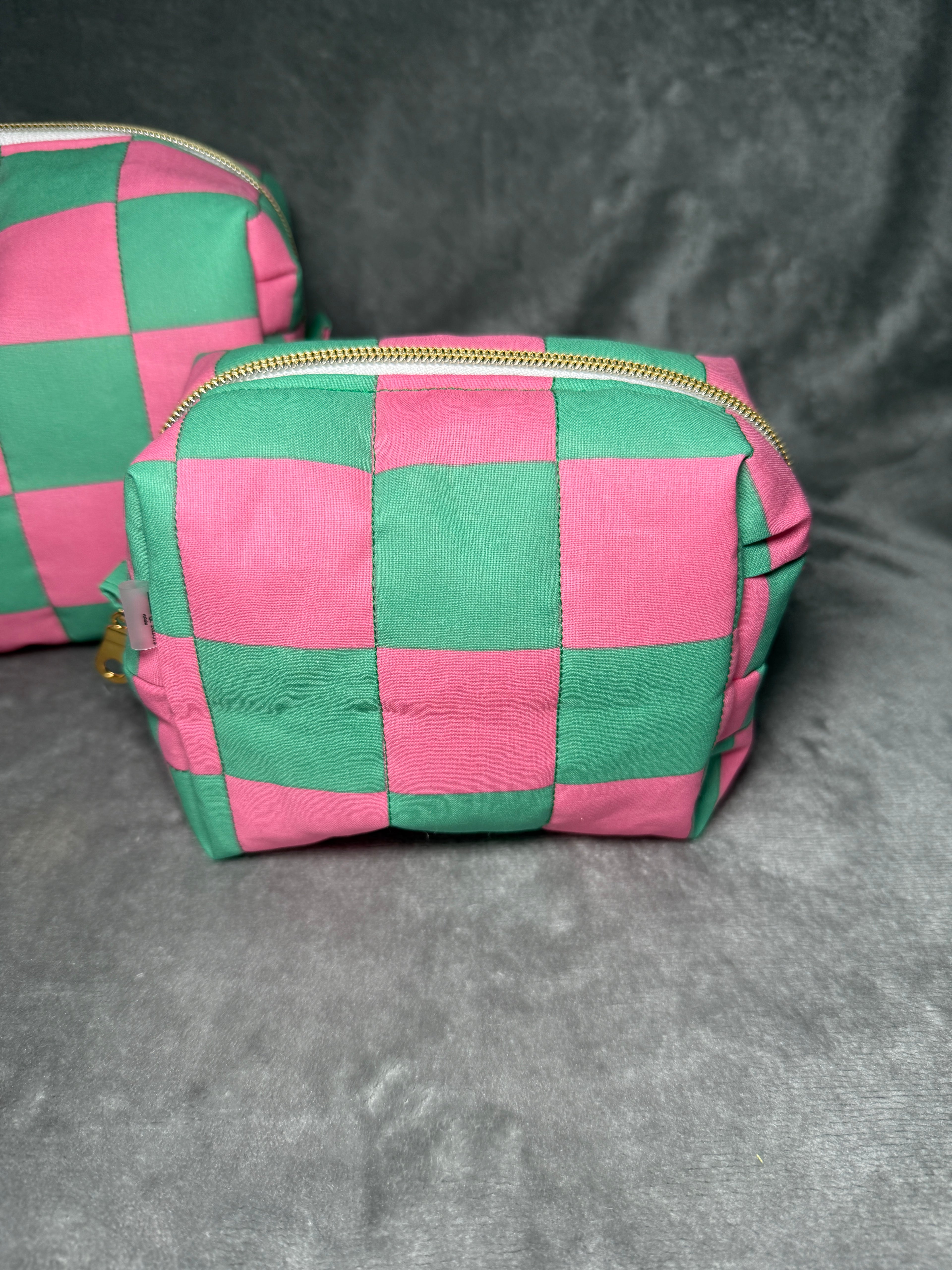 Fuchsia Lime | Water resistant cosmetic pouch | Make-up Bag Pink and Green